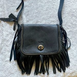 Coach leather fringe crossbody purse